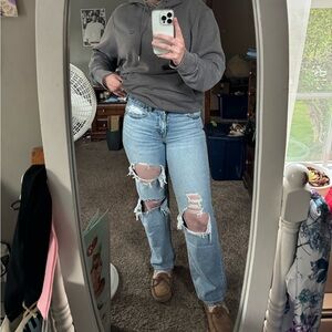 American Eagle Outfitters 90s Straight Cut Distressed Jeans